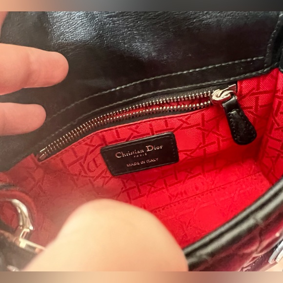 CHRISTIAN DIOR Lambskin Cannage Mini Lady Dior Black - Picture 8 of 12